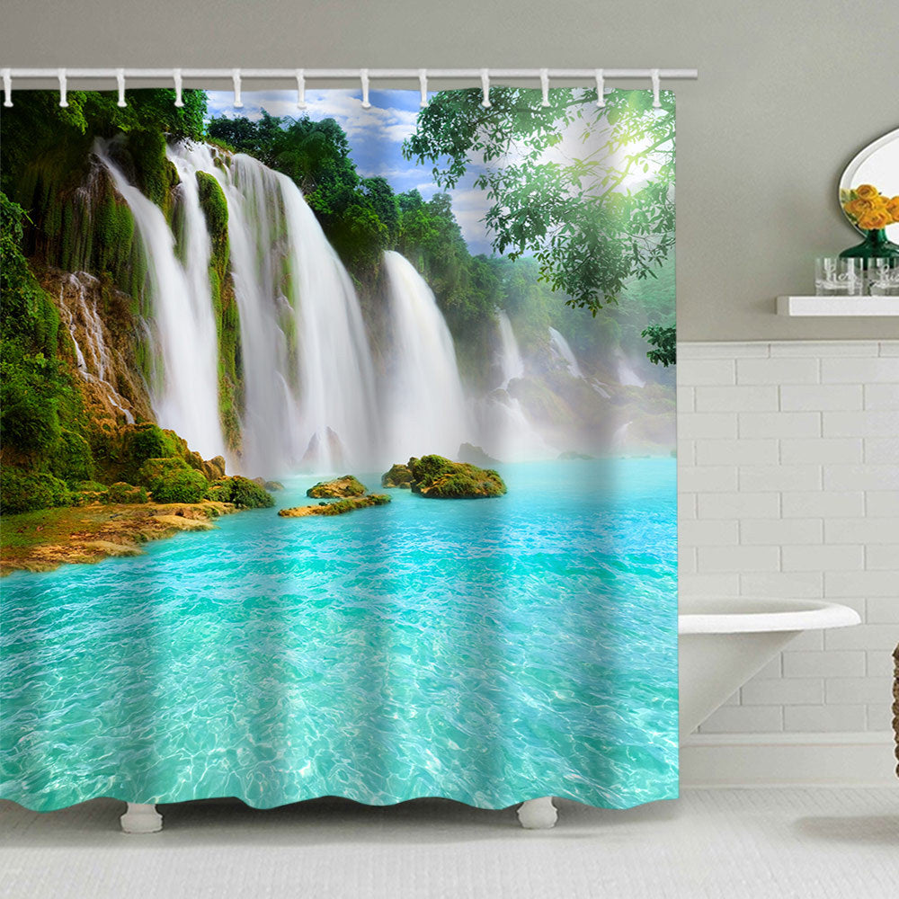 Scenic Waterfall Print Dusjforheng Skanto