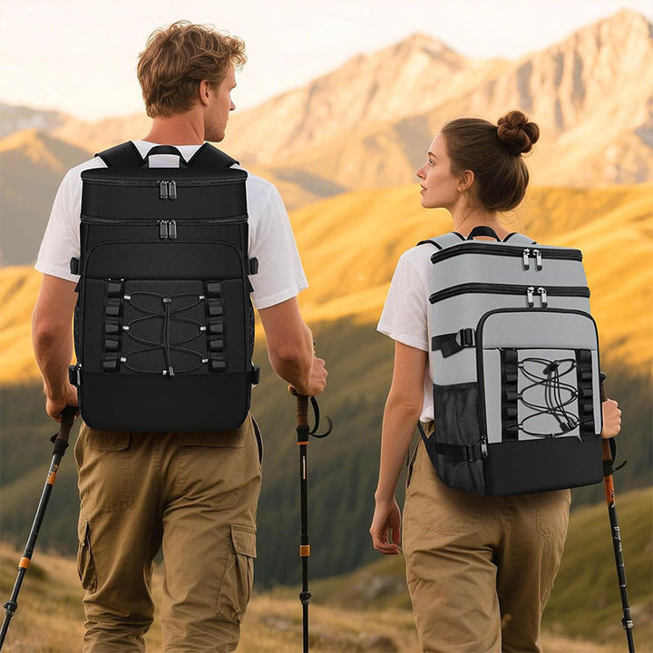 Unisex nan isolert kjøleryggsekk for piknik og camping med sidelommene for flasker, ytterslomme for smarttelefon og elastisk spennrem Skanto