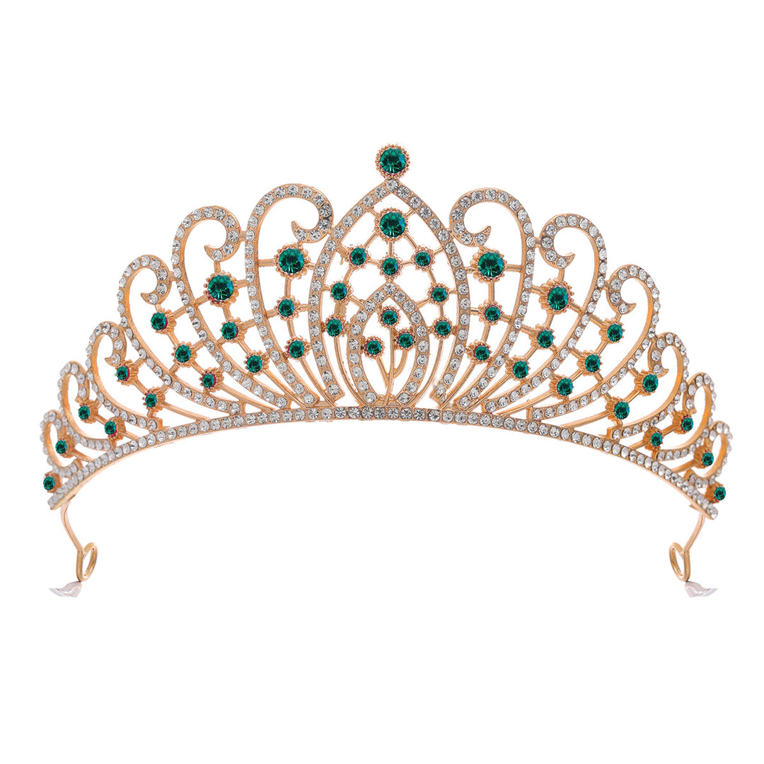 Dame Elegant Strass-tiara med florale detaljer Skanto