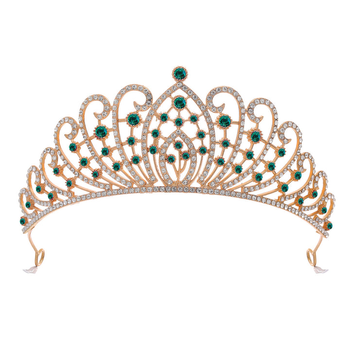 Dame Elegant Strass-tiara med florale detaljer Skanto