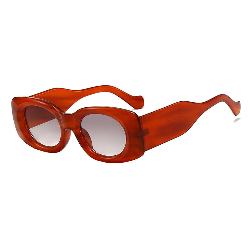 Dame futuristisk solbrille i elegant kvadratdesign Skanto