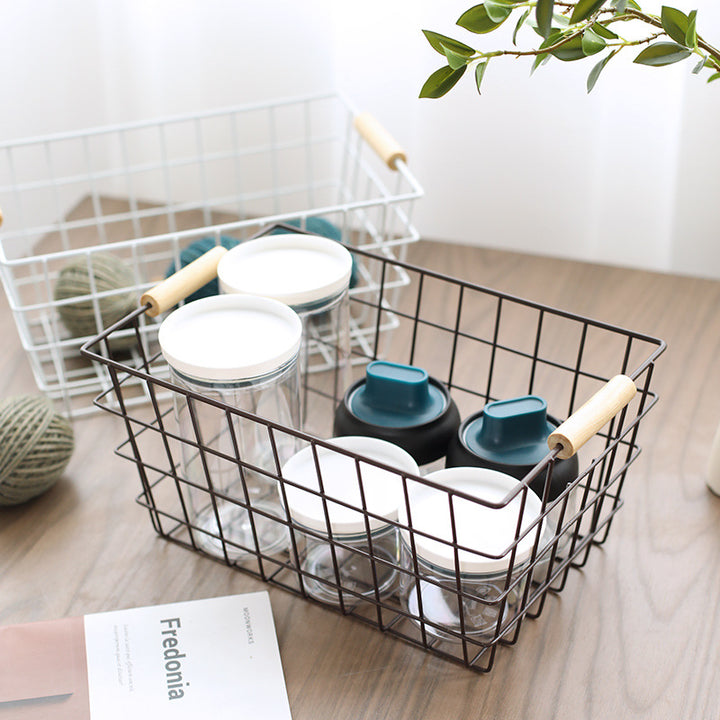Unisex Ledningsoppbevaringskurv med ergonomiske trehåndtak Skanto