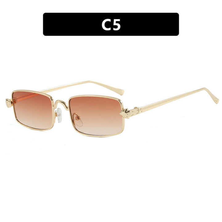 Dame elegant kvadratisk solbrille med luksus metallramme og UV-beskyttelse Skanto