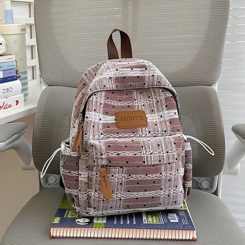 Chic Teksturert Mini Skole Ryggsekk