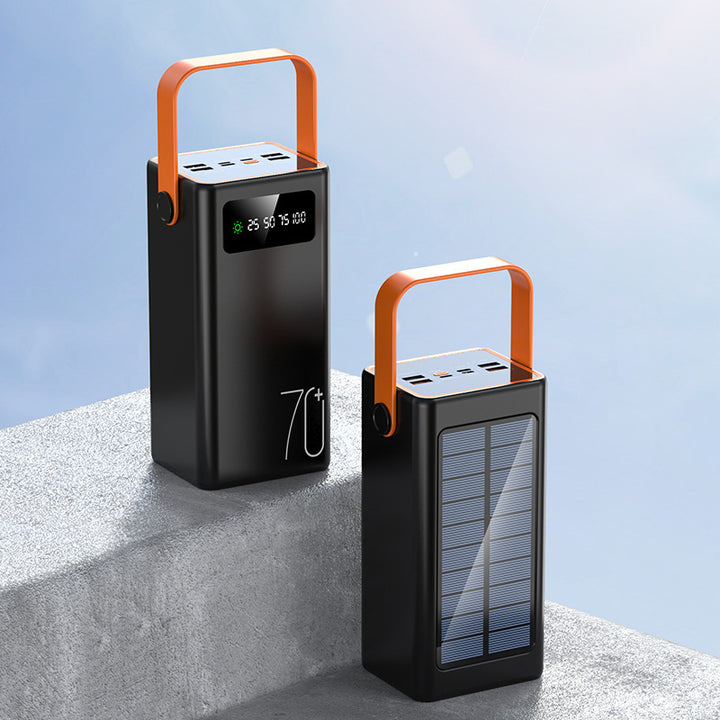 Bærbar solcellelader med multifunksjonell LED-skjerm Skanto