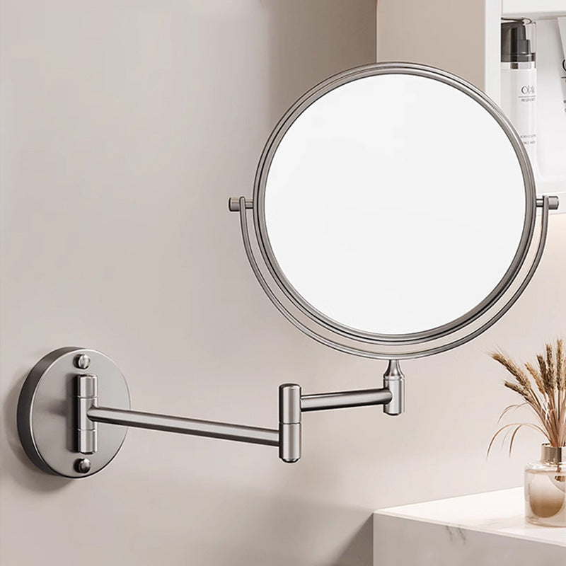 Skanto | Oppladbar veggmontert barberingsspeil | 360° rotasjon. 1X/10X forstørrelse og justerbar LED-belysning for bruk på badet