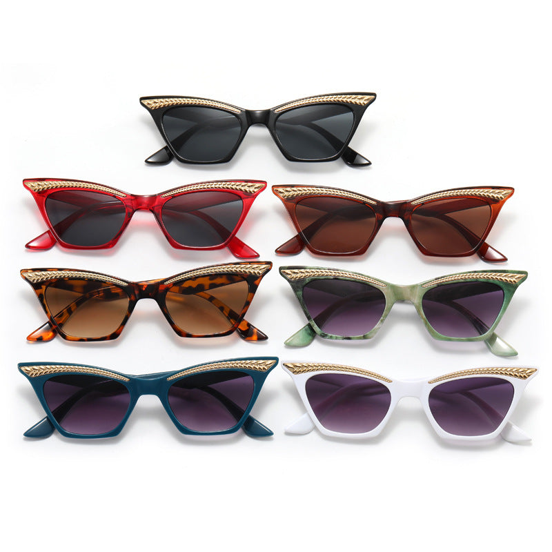 Dame Cat-Eye solbrille med luksuriøs detalj Skanto