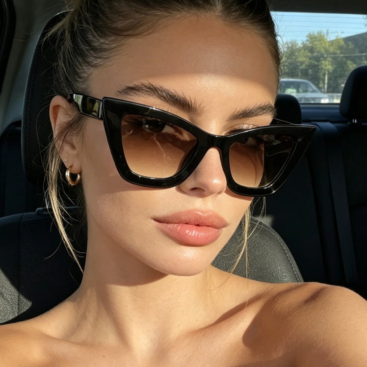 Dame Cat-Eye solbriller med moderne ramme og UV-beskyttelse Skanto