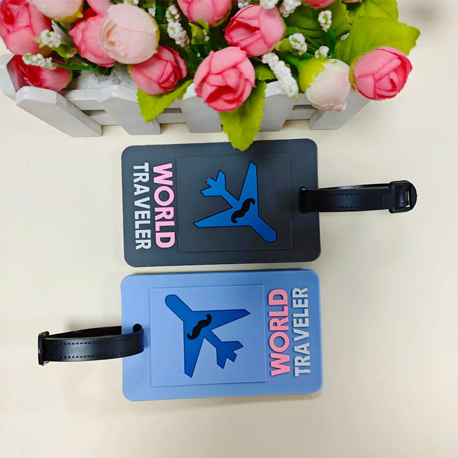 Unisex Travel Theme Silicone Luggage Tag Skanto