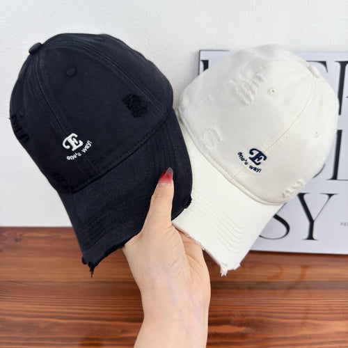 Unisex Slittet Denim Caps Skanto
