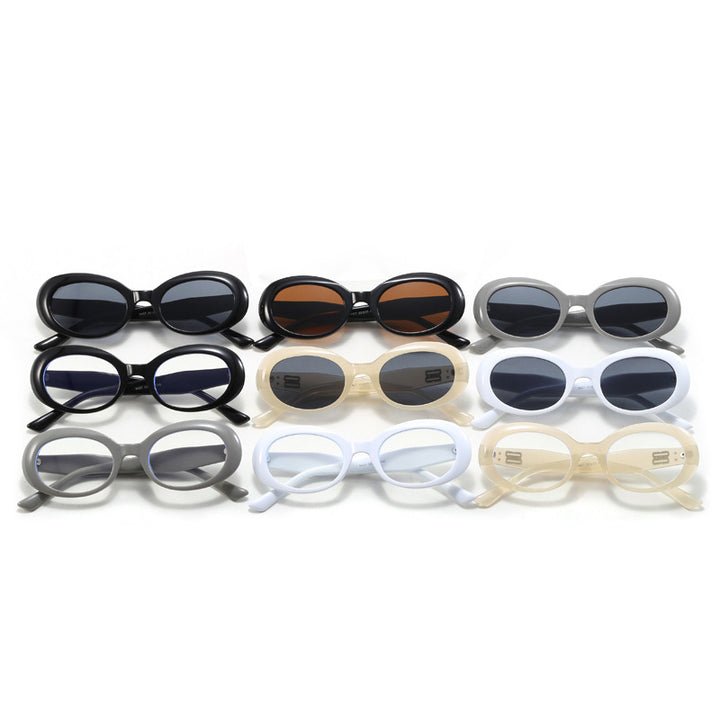Dame retro-inspirert solbrille med bred ramme Skanto
