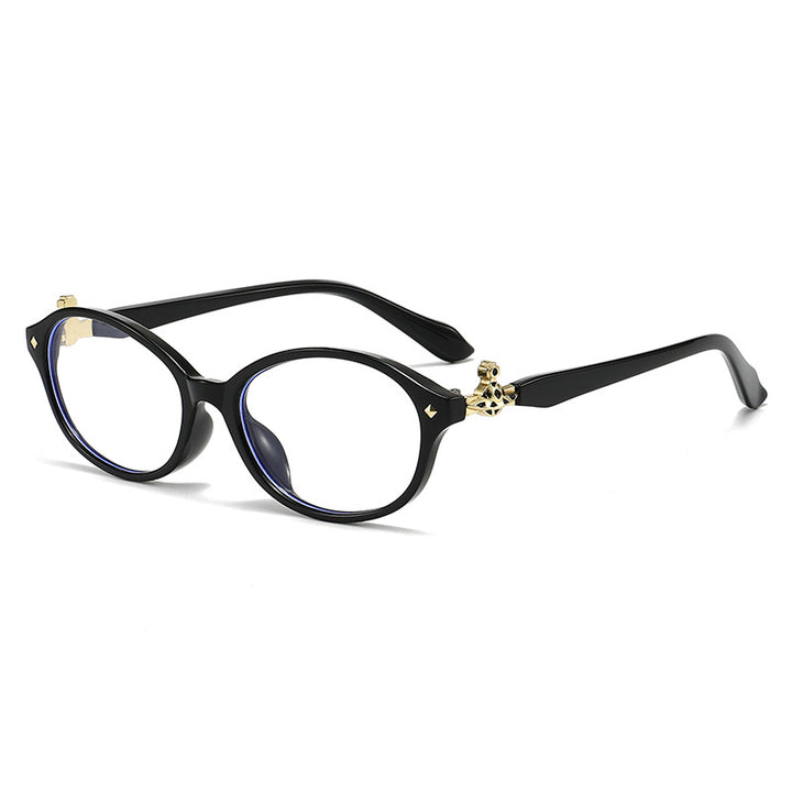 Dame motekunstig brille i elegant ova-design med gyldne aksenter Skanto