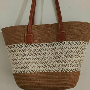 Oversized Strandveske i Flettet Materiale Skanto
