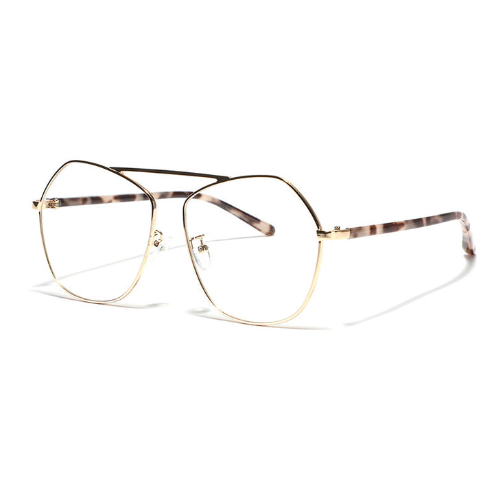 Dame geometrisk solbrille med luksuriøs metallramme Skanto