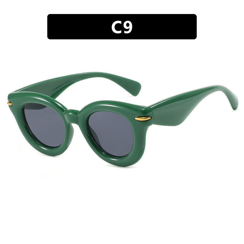 Dame Cat-Eye solbriller med ekstravagant ramme og beskyttende UV-beskyttelse Skanto