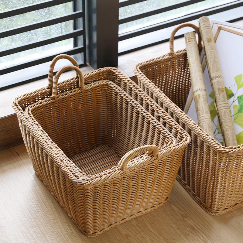 Unisex Romslig oppbevaringskurv laget av flettet rattan Skanto
