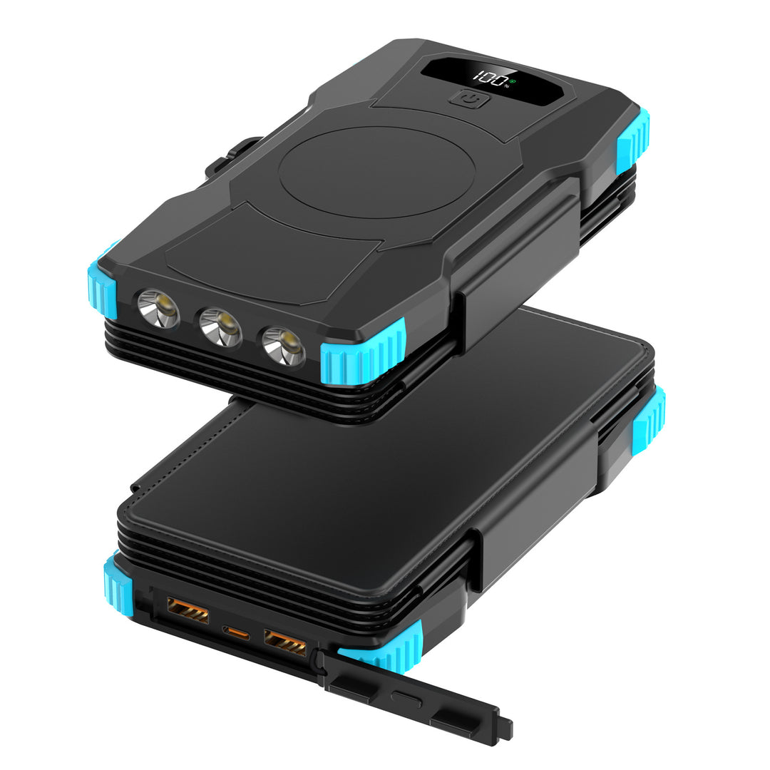 Høyytelses solcelle powerbank med integrert LED-belysning Skanto