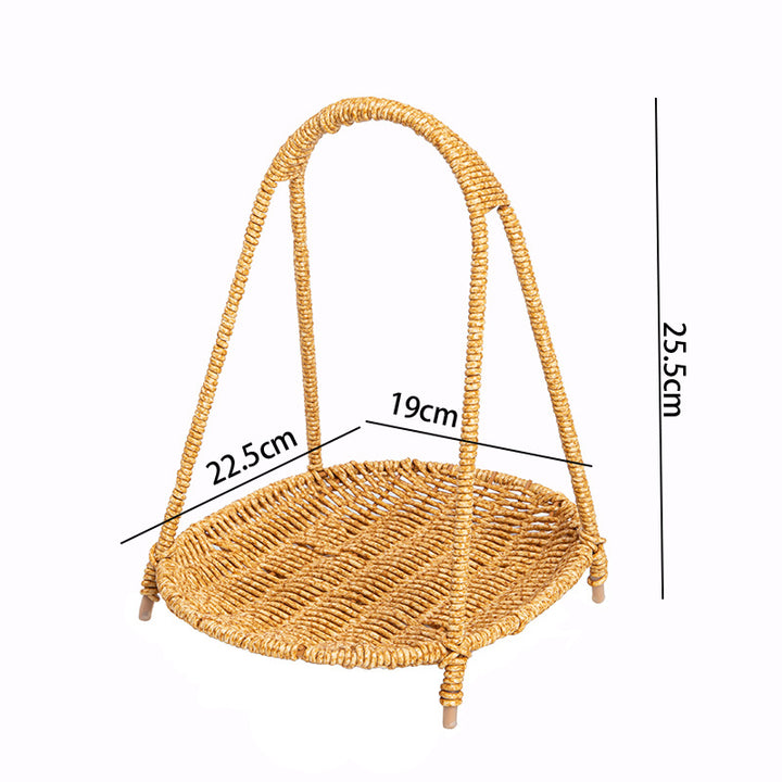 Dame Håndlaget oppbevaringskurv med rundt design Skanto