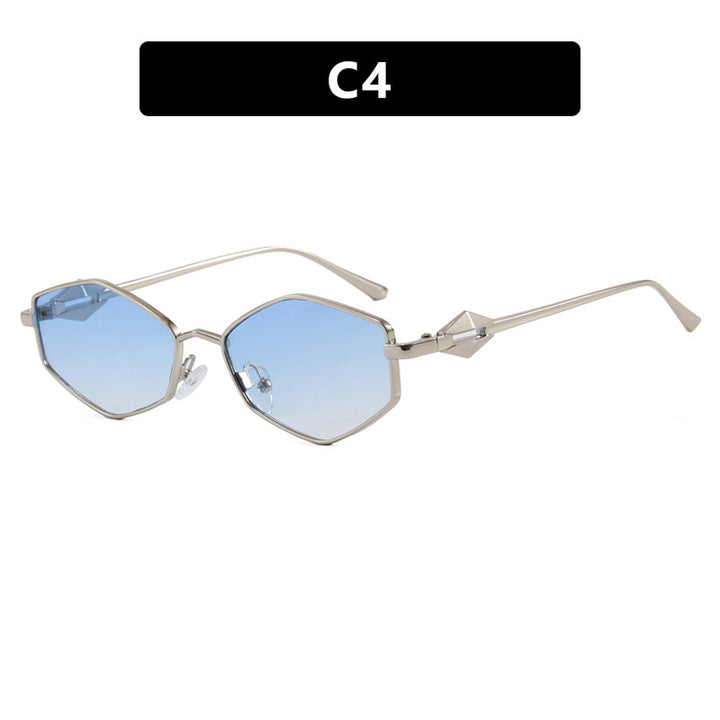 Dame geometrisk solbrille med beskyttende UV-filter og high-end metallramme Skanto