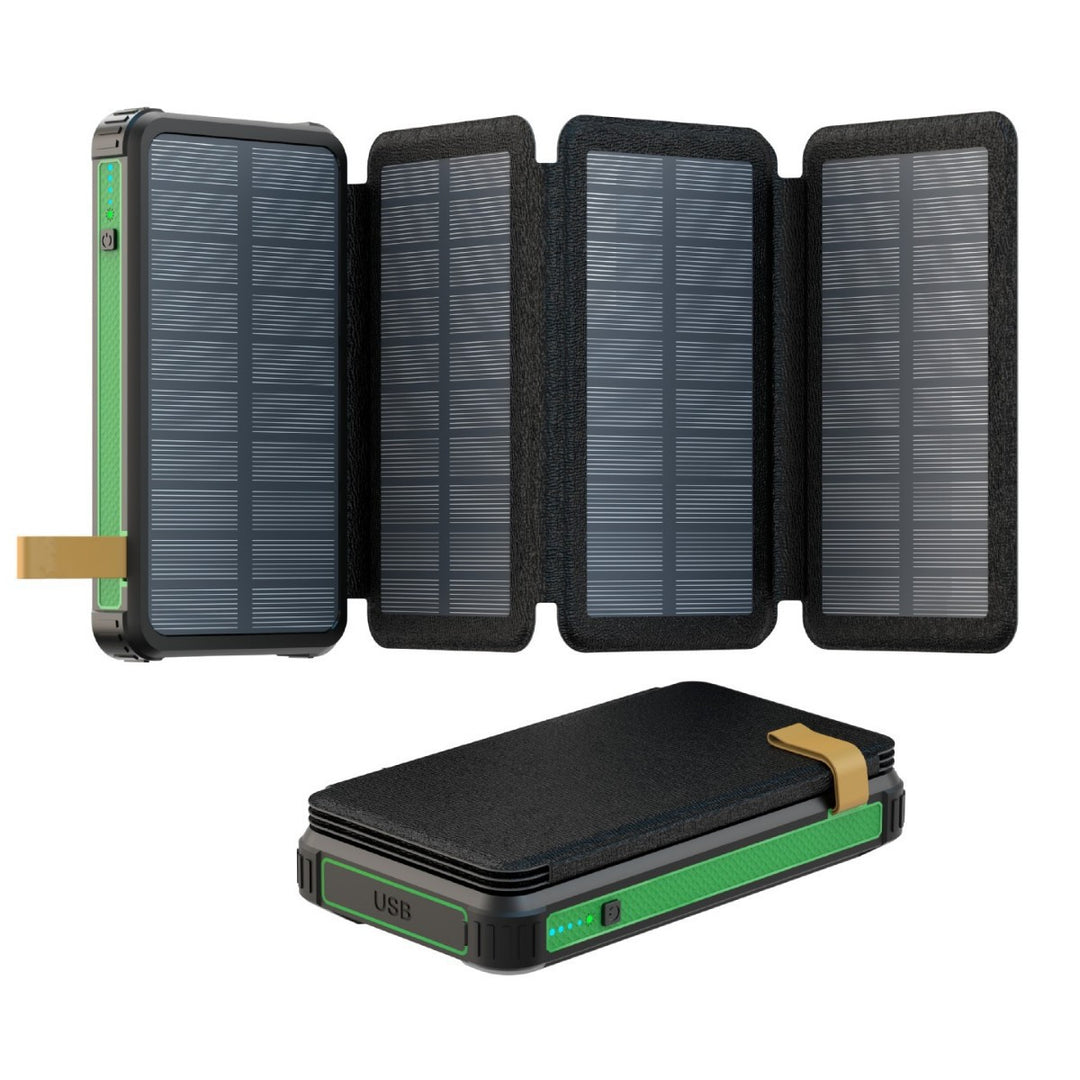 Solcelledrevet Powerbank med hurtigladingsfunksjon fra Skanto