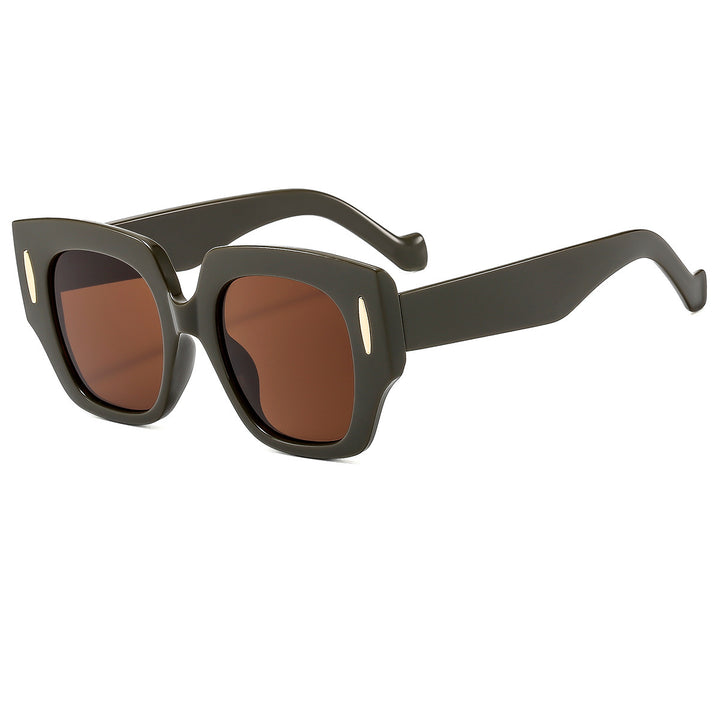 Dame Geometrisk Oversized Solbrille med luksuriøs aksent Skanto