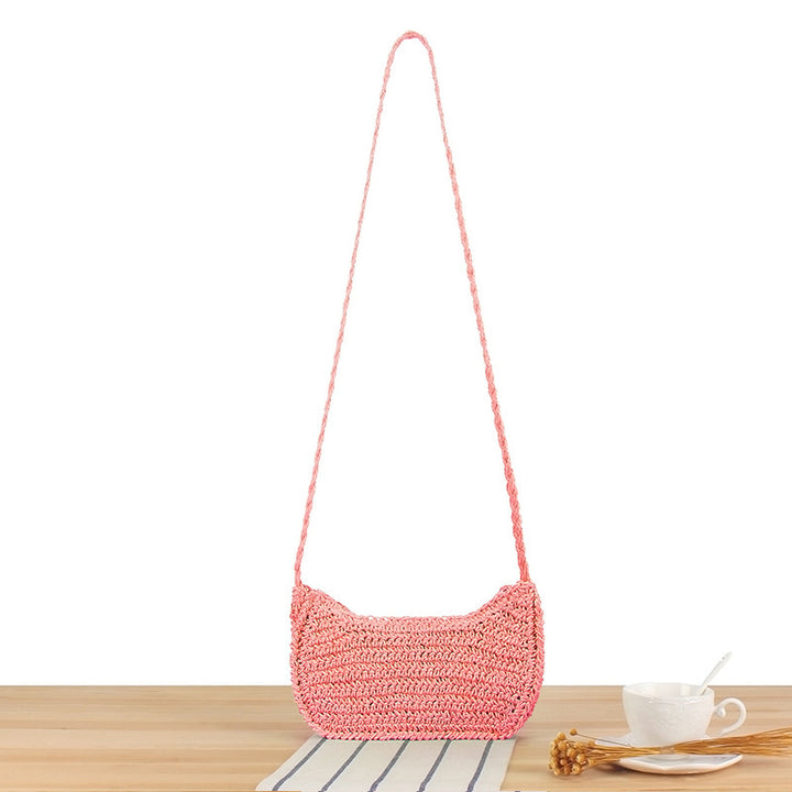 Shoulder bag in natural woven material with stylish design Skanto