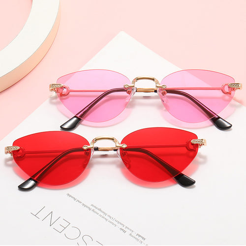 Dame Futuristisk Halvramme Solbrille Skanto
