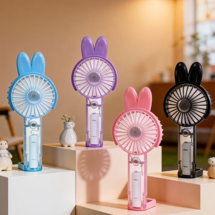 Dame portable mini håndholdt vifte i søtt kanin-design Skanto