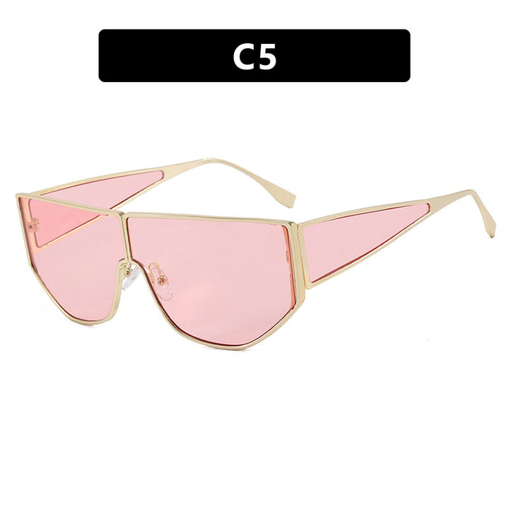 Dame trendy oversized solbriller med markant geometrisk design Skanto