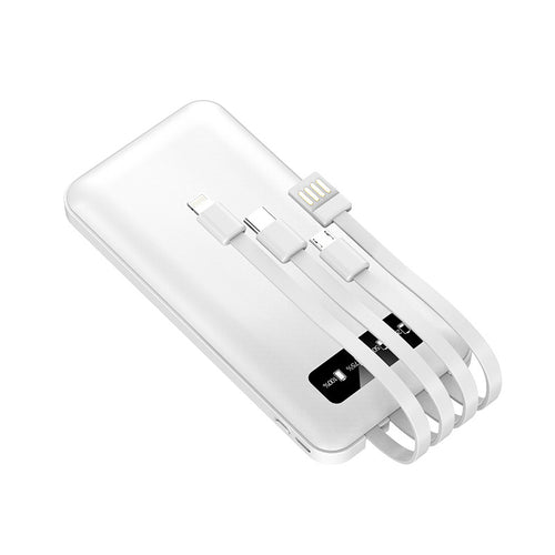 Multifunksjonell Powerbank med integrerte ladekabler Skanto