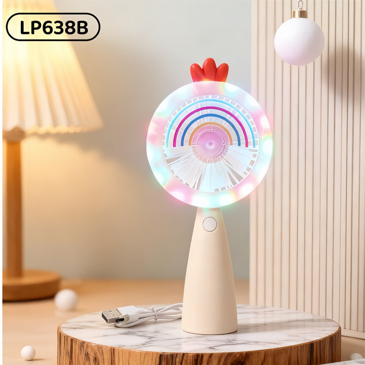 Dame Bærbar LED-vifte med lekent dyredesign Skanto
