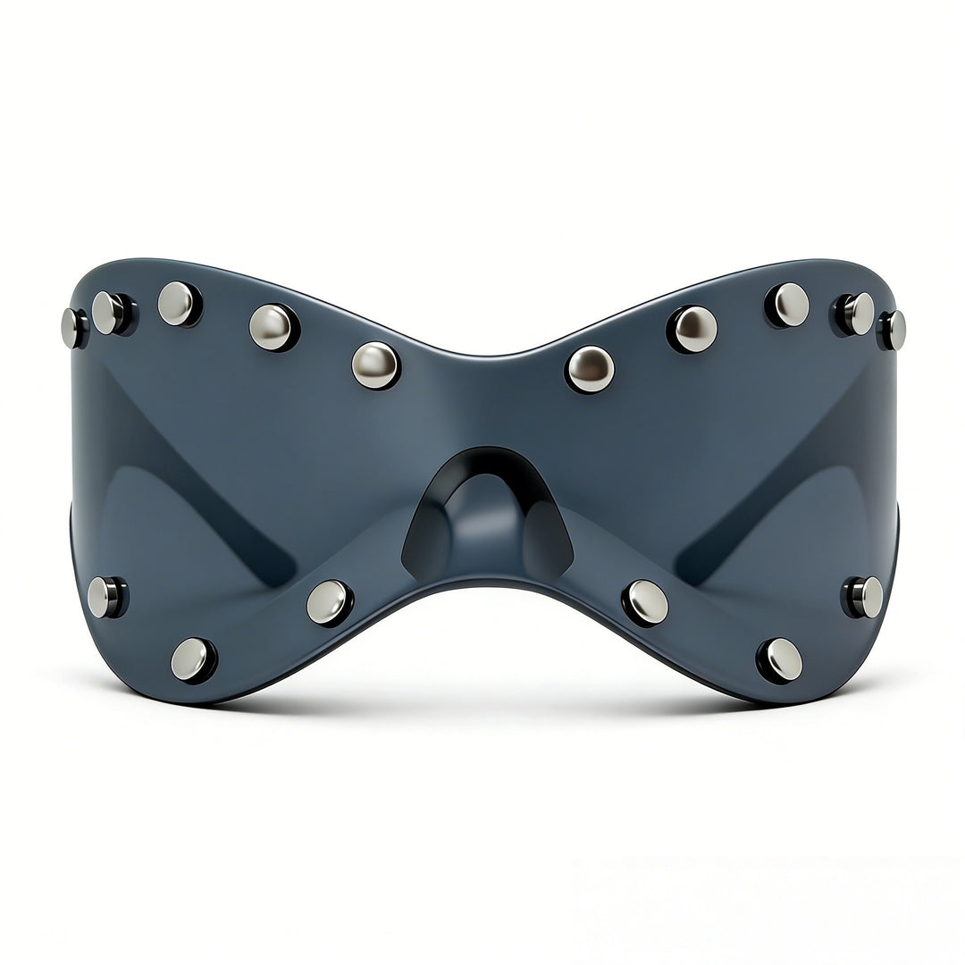 Damer futuristisk designer-solbrille med dekorative metalldetaljer Skanto