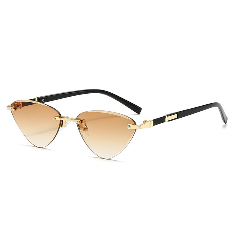 Dame moteriktig Cat-Eye solbrille med elegant metallramme Skanto