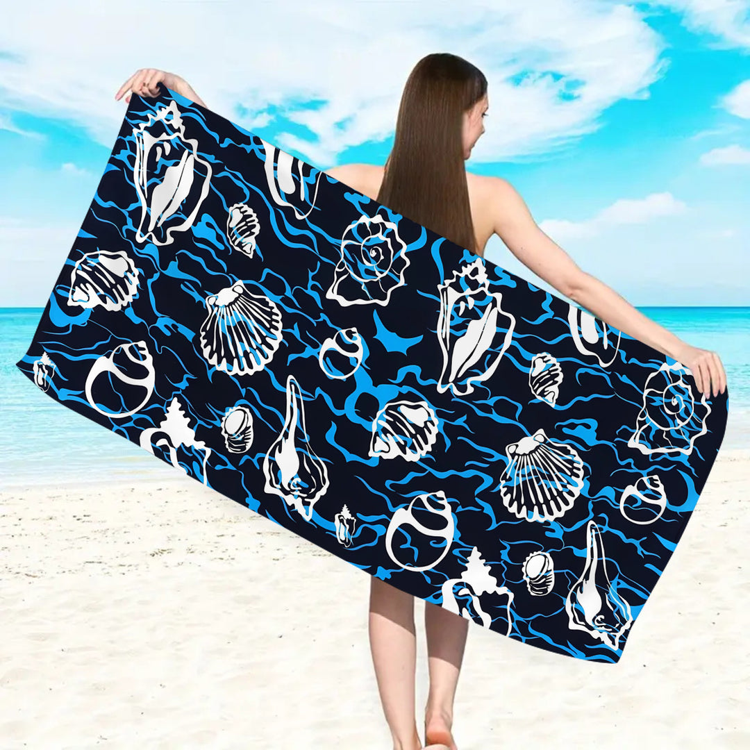 Mikrofiber strandhåndkle med eksklusivt skilpadde-motiv Skanto