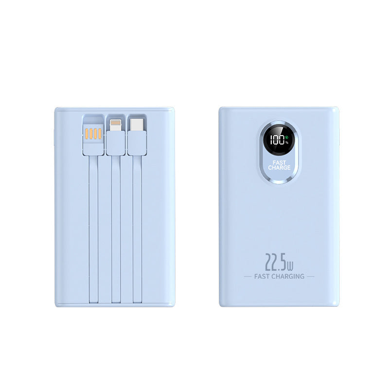 Bærbar powerbank med integrert multi-ladekabel og digital visning Skanto