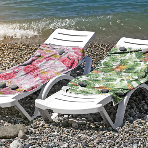 Strandhåndkle i hudvennlig mikrofiber med kreativ mønstermiks Skanto