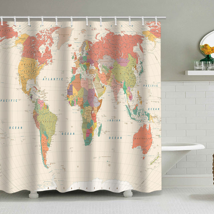 Vintage World Map Dusjforheng Skanto