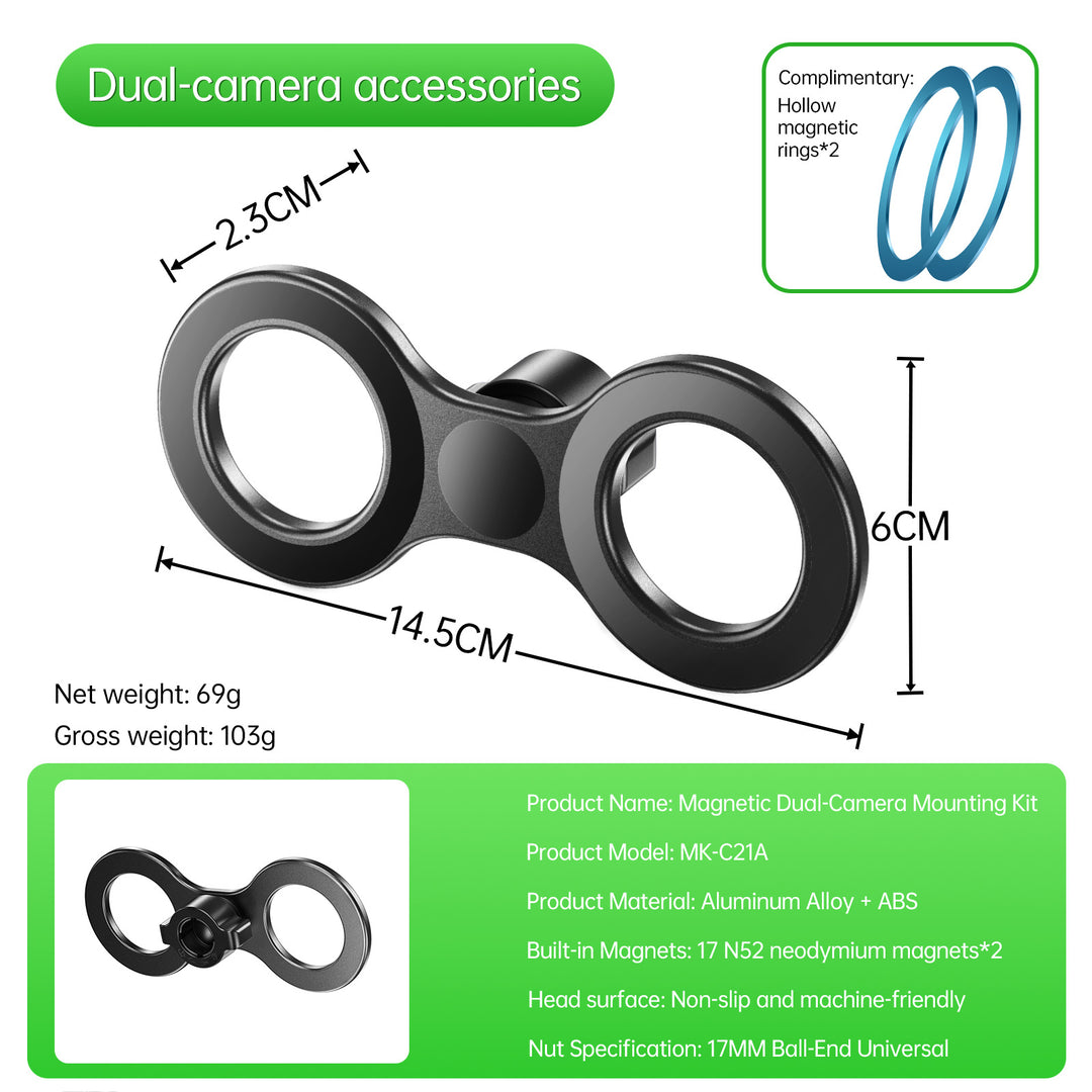 Unisex Magnetisk Dual-Kamera-Monteringssystem Skanto