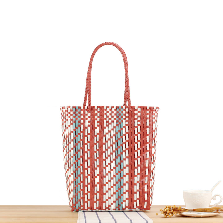 Braided shopper with colorful design Skanto