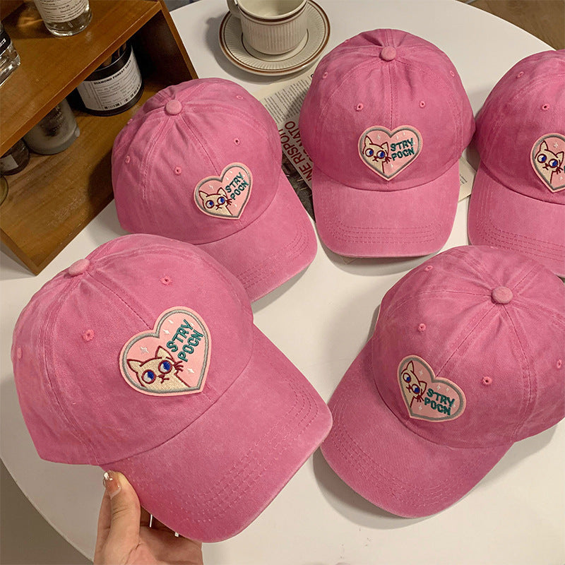 Kvinnes Brodert Inspirerende Katt Baseball Caps Skanto