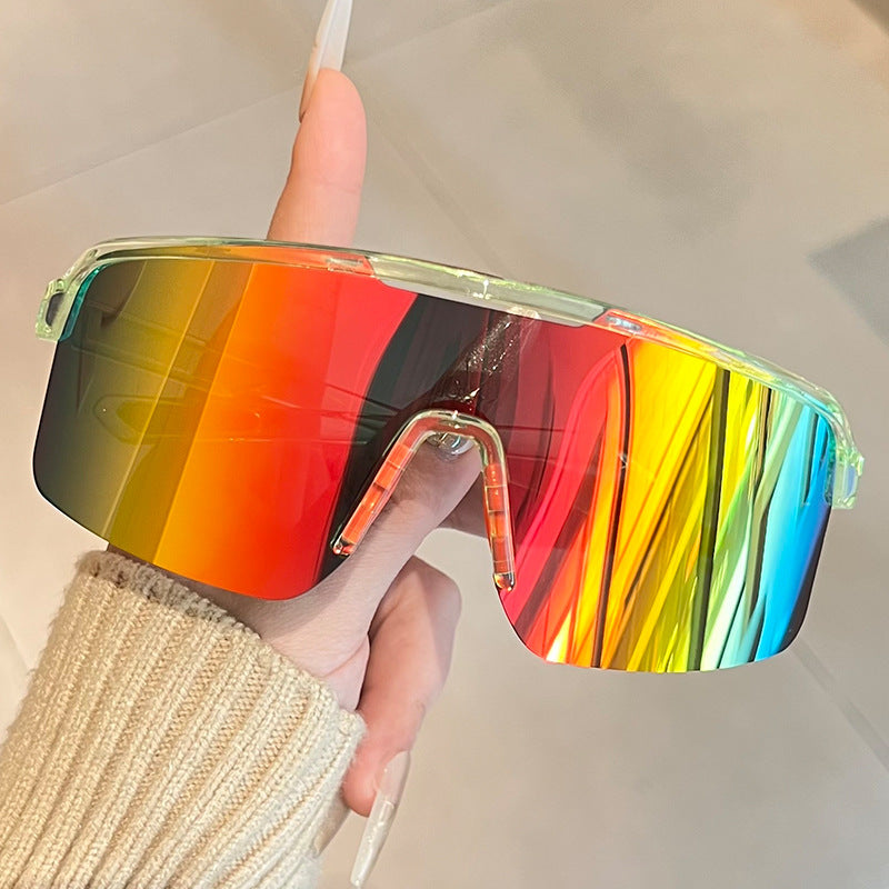 Unisex nan sporty Shield-solbriller med hel visirglass og sklisikre nesepader Skanto