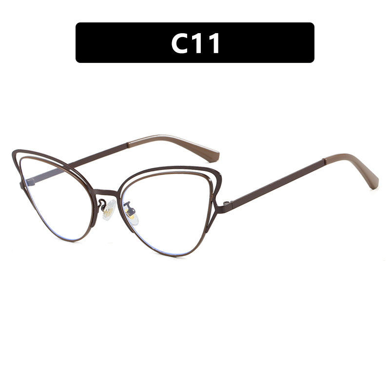 Dame Cat-Eye Briller med edelt metallramme og komfortabel passform Skanto