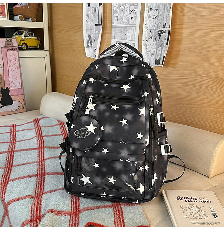 Stilig stjerne-mønstret skoleryggsekk
