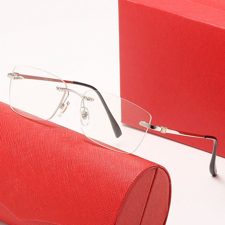 Dame moteriktig halvramme solbrille med stilriktig metallramme Skanto