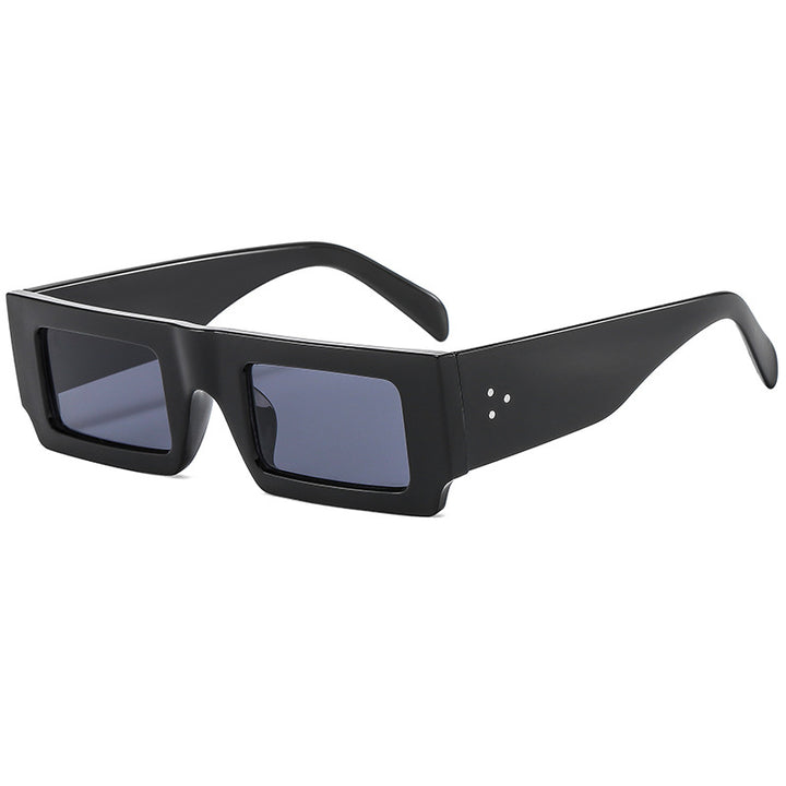 Dame statement solbrille med kvadratisk ramme og futuristisk design Skanto