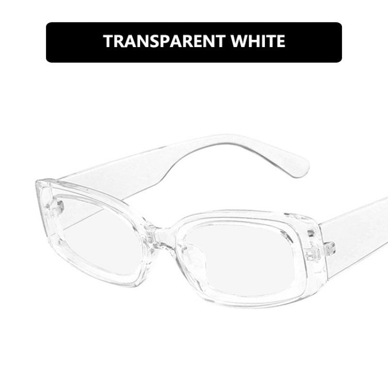 Dame mote solbrille i futuristisk transparentdesign Skanto