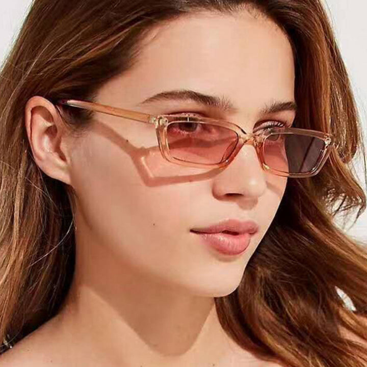 Damer Minimalistisk Rektangulær Solbrille Skanto