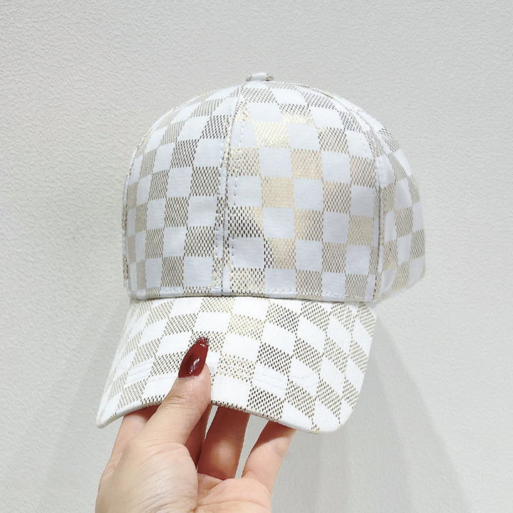 Kvinners Nett Sjekket Baseball Caps Skanto