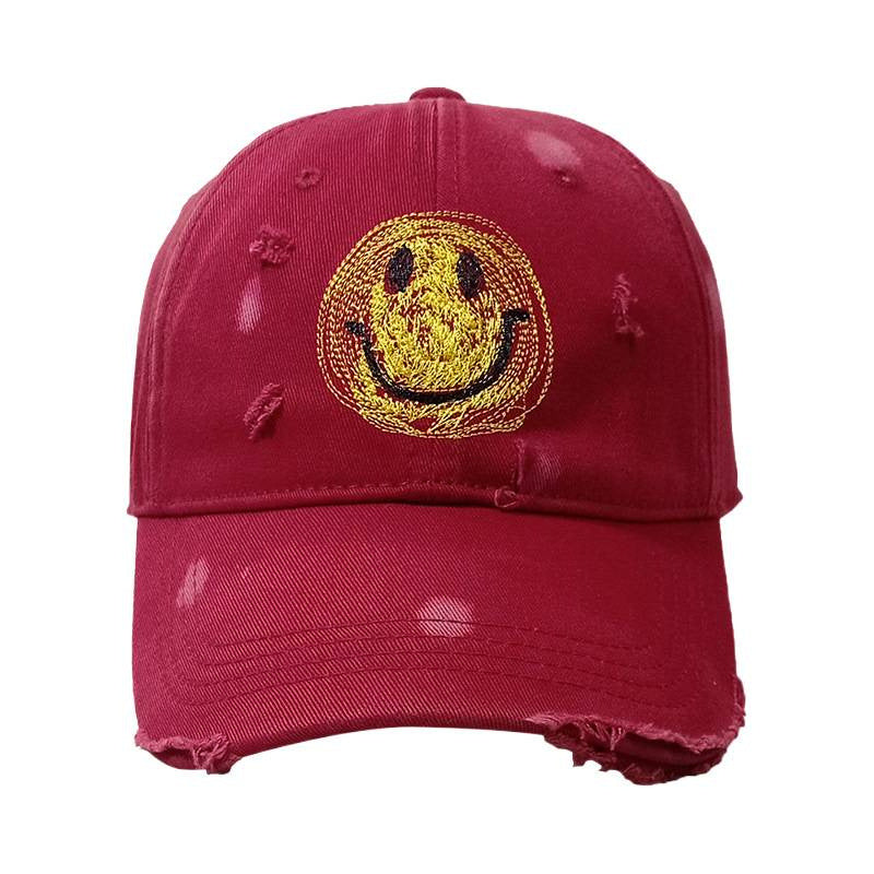 Kvinne's Slitt Smiley Face Baseball Cap Skanto