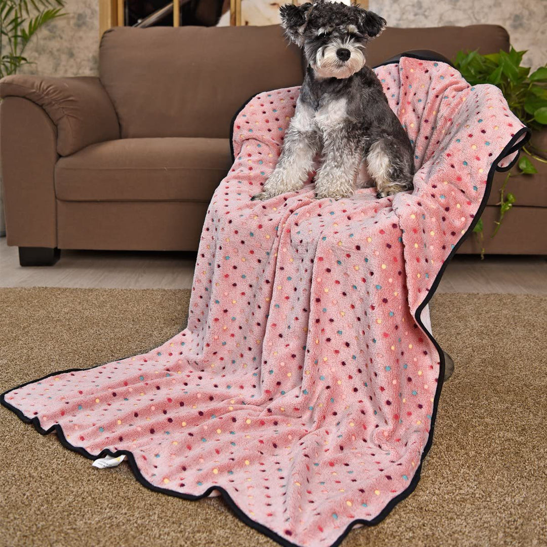 Damen Fluffy Kosedekke med fargerik prikkedesign Skanto
